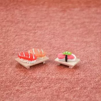 1 комплект 1:12 кукольных блюд, реалистичная миниатюрная модель суши с тарелкой, ролевая игрушка для микропейзажа B