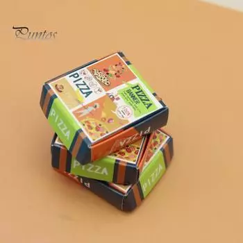 1 комплект 1:12 кукольных домиков для пиццы, реалистичная миниатюрная еда с высоким уменьшением, мини-коробочка с фруктами, пицца, модель игрушки для микропейзажа Sets
