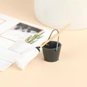 1 комплект 1:12 кукольных миниатюрных смоляных кухонных и садовых ведерок для швабры, классическая мебель для ролевых игр, милые игрушки, креативные подарки, подарки one size
