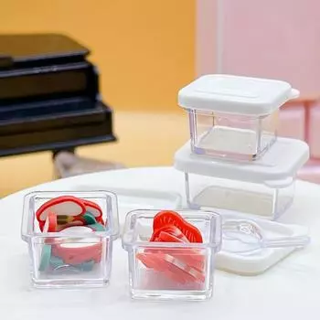 1 комплект 1/12 кукольный ланч-бокс Bento Storage Box с лопатой модель кукольного домика миниатюрное украшение для кухни кукольный домик сцены игрушки