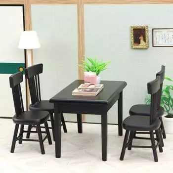 1 комплект 1:12 моделей столов и стульев, миниатюрный комплект мебели для кукольного домика, реалистичный обеденный стол и стул, кукольный домик, игровой домик