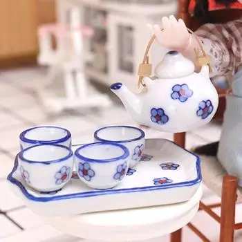 1 комплект 1:12 новинок, красиво добавляющих жизненной силы, компактная миниатюрная модель чайника, игровая игрушка для домика для куклы-микропейзажа белый