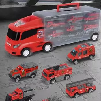 1 комплект 1:50 масштаб игрушечный полицейский автомобиль-транспортер милый портативный детский мальчик жёлтый