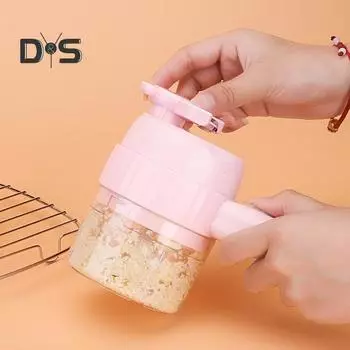 1 комплект, 200 мл, 6-в-1, электрическая беспроводная овощерезка, мини-ручная машина для чеснока, овощерезка, овощерезка типа C, зарядный измельчитель овощей для кухонного гаджета светло-фиолетовый