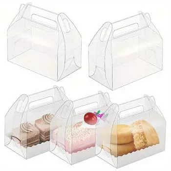 1 комплект/20 шт. прозрачная картонная подарочная коробка для торта, подарочная коробка для сладостей, подходит для вечеринок, выпечки, десертов, печенья, дней рождения, праздников Pack of 20
