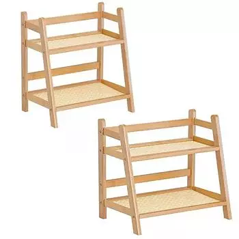 1 комплект 2-уровневый стеллаж для хранения вещей, подстаканник на кухне, стеллаж для хранения вещей в спальне, стеллаж для плетения из лозы