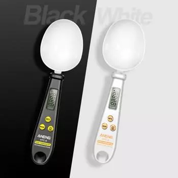 1 комплект 2-в-1 многофункциональные весы-ложки с ЖК-дисплеем, точный зонд из нержавеющей стали, измерительные весы для твердых жидких ингредиентов, термометр чёрный