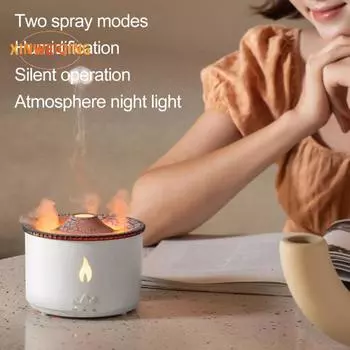 1 комплект, 300 мл увлажнитель воздуха, спрей для медуз, пламя вулкана, 2 режима, ультразвуковой туман, вилка европейского стандарта EU Plug