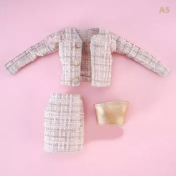 1 комплект, 30 см, модная кукольная одежда, модный костюм из трех предметов 1:6. Одевание куклы коричневый