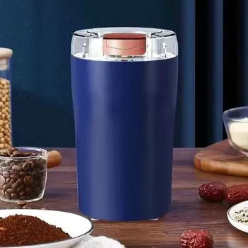 1 комплект 350 мл электрическая кофемолка полуавтоматическая 4 острых лезвия сильная мощность высокая скорость вращения малошумная кофемолка кухонные принадлежности EU темно-синий