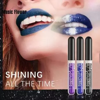 1 комплект 3 x 2 мл увлажняющей усовершенствованной жидкой губной помады металлического цвета, водонепроницаемой и долговечной
