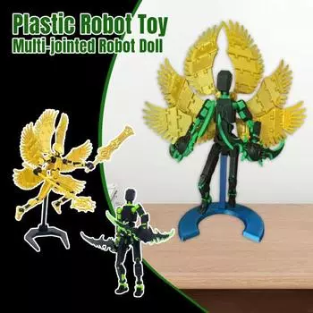 1 комплект, 3D-печатная фигурка с аксессуарами, многосуставное подвижное крыло робота, модель ангела, шарнирная фигурка-манекен, украшение для рабочего стола A