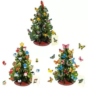 1 комплект, 3D-раскладная рождественская елка, съемное украшение в виде птицы, бабочки, пингвина, украшение для рождественской вечеринки Bird