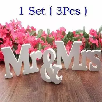 1 комплект ( 3шт ) Новейший Дизайн Английские Буквы Mr&Mrs Свадебное Украшение Подарок Настольная Композиция Де Свадебный Декор Миниатюры A