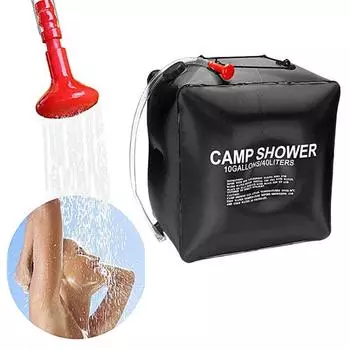 1 комплект, 40 л, уличная сумка для душа, безопасная, большая вместимость, устойчивая к разрыву, высокая нагрузка, износостойкая, для хранения воды, экологически чистая солнечная сумка для душа для кемпинга чёрный