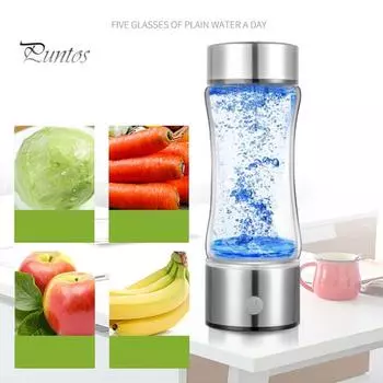 1 комплект, 420 мл, водородная бутылка для воды, портативный генератор водородной воды, перезаряжаемый ионизатор воды для домашнего офиса серебряный