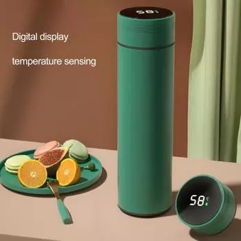 1 комплект, 480 мл, без капель краски, умная термочашка, светодиодный дисплей, температура, полезная, для офиса, для приготовления чая, интеллектуальная 480ml фиолетовый