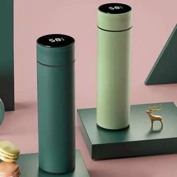 1 комплект, 480 мл изолированная бутылка, большая емкость, герметичная, хорошая герметичность, светодиодный дисплей, температура, отделение чая и воды 480ml фиолетовый