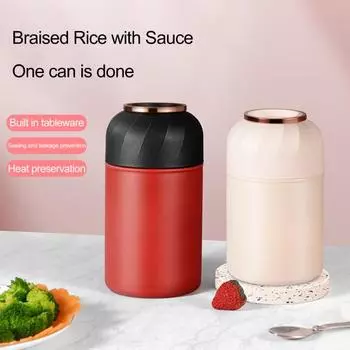 1 комплект, 500 мл/850 мл/1050 мл изоляционный горшок с ложкой, портативный изолированный пищевой контейнер большой емкости для улицы S белый