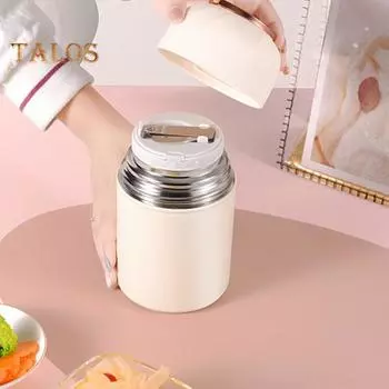 1 комплект, 500 мл/850 мл/1050 мл изоляционный горшок с ложкой, портативный изолированный пищевой контейнер большой емкости для улицы S белый