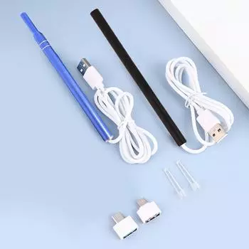 1 комплект, 5,5 мм, умный визуальный эндоскоп, ложка для чистки ушей, камера, отоскоп, инструмент для удаления ушной серы чёрный