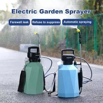 1 комплект, 5 л, электрический опрыскиватель, сильная мощность, пять режимов распыления, перезаряжаемый спринклер для цветов и растений, садовый инструмент синий