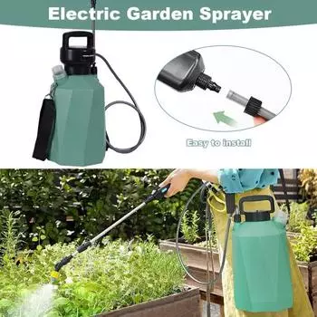 1 комплект, 5 л, электрический опрыскиватель, сильная мощность, пять режимов распыления, перезаряжаемый спринклер для цветов и растений, садовый инструмент, товары для двора синий