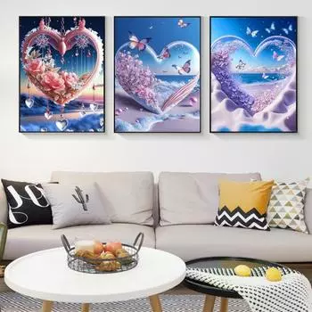 1 комплект 5D DIY комплект алмазной живописи творческий цветок сердце бабочка узор горный хрусталь картина ремесло A