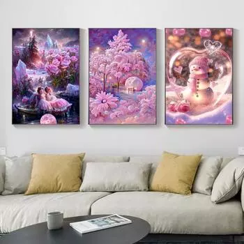 1 комплект 5D DIY комплект алмазной живописи цветочный узор горный хрусталь художественная картина орнамент