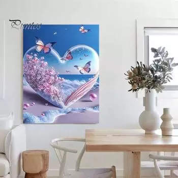 1 комплект 5D DIY комплект алмазной живописи творческий цветок сердце бабочка узор горный хрусталь картина ремесло для домашнего декора A