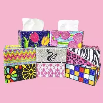 1 комплект 5D искусственная алмазная живопись коробка для салфеток комплект ручной работы горный хрусталь живопись художественная коробка для салфеток украшение дома взрослые дети DIY искусственная