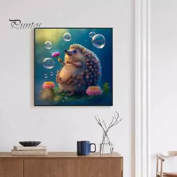 1 комплект 5D комплект алмазной живописи милый ежик пузырьковый узор снятие стресса руки улучшение навыков DIY Алмазная вышивка художественное ремесло Hedgedog