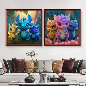 1 комплект 5D комплект алмазной живописи милый мультяшный рисунок животных яркий цвет усиливает креативность уменьшает стресс мозаика художественный набор для рукоделия B