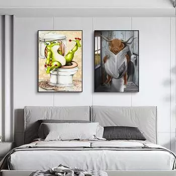 1 комплект 5D комплект алмазной живописи животное туалетный узор повышает креативность уменьшает стресс развивает терпение красочная алмазная вышивка крестиком A