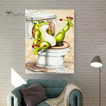 1 комплект 5D комплект алмазной живописи животное туалетный узор повышает креативность уменьшает стресс развивает терпение красочная алмазная вышивка крестиком A