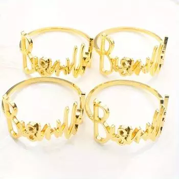 1 комплект/6 шт. Металлические кольца для салфеток, украшение для праздничного стола на День святого Валентина, кольца для салфеток с монограммой Pack of 6