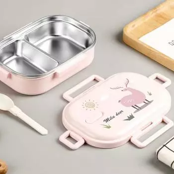 1 комплект, 720 мл, герметичный контейнер для обеда большой емкости, герметичная коробка для еды из нержавеющей стали, контейнер для бенто, товары для дома 2