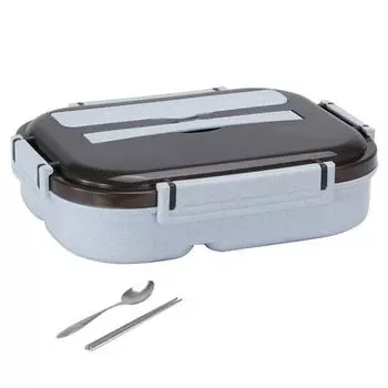 1 комплект, 800 мл ланч-бокс, универсальные пластиковые отдельные контейнеры для обедов для школы, сохраняющие свежесть синий