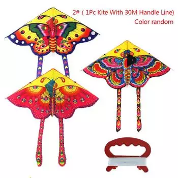 1 комплект, 90*50 см, длинный хвост с принтом бабочки, уличный воздушный змей, игрушка с ручкой 2#