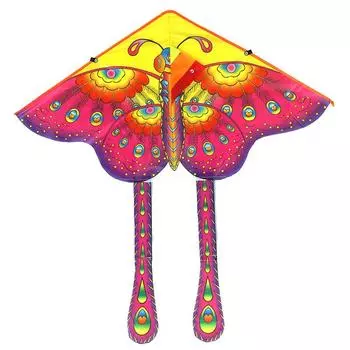 1 комплект, 90*50 см, длинный хвост с принтом бабочки, уличный воздушный змей, игрушка с ручкой 90cm