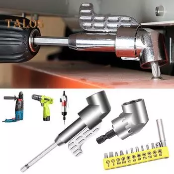 1 комплект адаптера для электрической дрели с 12 отверточным наконечником, угловой инструмент для сверления под углом 105 градусов, прочная насадка для сверления из сплава, электрическая дрель для гибки C