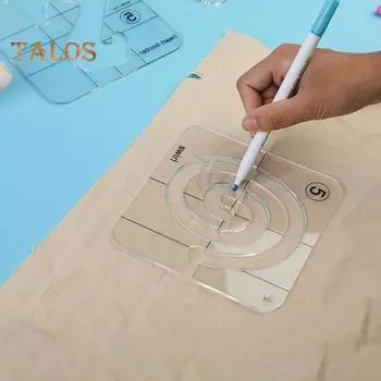 1 комплект акриловых шаблонов для квилтинга, линейка для квилтинга с возможностью свободного перемещения, шаблон для квилтинга своими руками, шаблон для трафарета, промышленная бытовая швейная машина, швейные принадлежности L