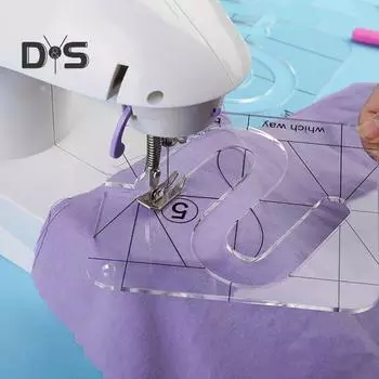 1 комплект акриловых шаблонов для квилтинга, линейка для квилтинга с возможностью свободного перемещения, шаблон для квилтинга своими руками, шаблон для трафарета, промышленная бытовая швейная машина, швейные принадлежности J