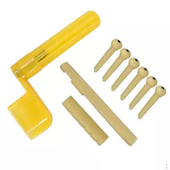 1 комплект акустических гитар, седельная гайка с прорезями, бежевая, с перемычками и устройством для намотки струн