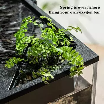 1 комплект аквариума для рыбок Betta с прозрачной крышкой, светодиодная подсветка, система экологического цикла, подогрев настольного аквариума M