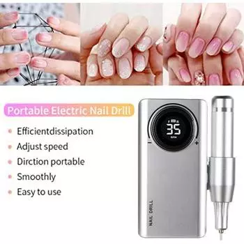 1 комплект электрическая дрель для ногтей 35000 об/мин автоматическая полировка ногтей акриловые гелевые ногти электрическая полировка ногтей инструмент для педикюра серый
