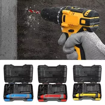 1 комплект, электрическая отвертка 4 В, 43 бита, встроенный аккумулятор емкостью 1300 мАч, электрическая отвертка с обратной зарядкой через USB, инструмент для разборки, бытовая техника жёлтый