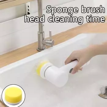 1 комплект, электрическая щетка для чистки, многофункциональная со сменными щетками, работа по дому, кухня, плитка, электрическая щетка для мытья посуды, ежедневное использование Charging