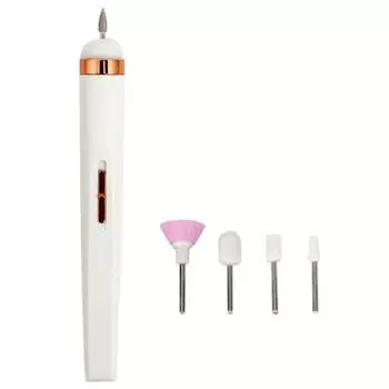 1 комплект, электрическая шлифовальная машинка для ногтей, высокоскоростная, компактного размера, перезаряжаемая, с низким уровнем шума, для удаления омертвевшей кожи, мини белый