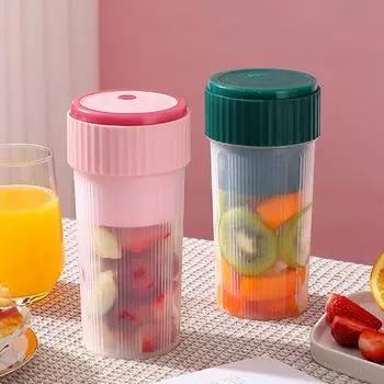 1 комплект, электрическая соковыжималка, 450 мл, 6 лезвий, зарядка через USB, автоматическое отключение, длительное время ожидания, водонепроницаемая мощная соковыжималка для фруктов, кухонный гаджет зелёный